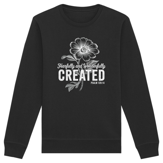 Fearfully and Wonderfully Created – Floral Grace Design - Organic Basic Unisex Sweatshirt