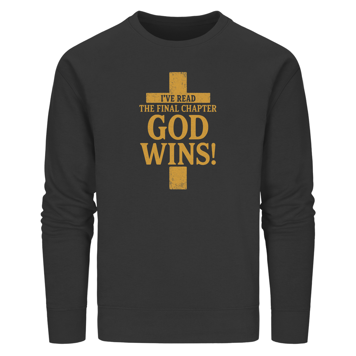 GOD WINS – Das Ende steht fest | Christliche Kleidung & Geschenke im Kreuz-Design - Organic Basic Unisex Sweatshirt