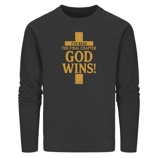 GOD WINS – Das Ende steht fest | Christliche Kleidung & Geschenke im Kreuz-Design - Organic Basic Unisex Sweatshirt