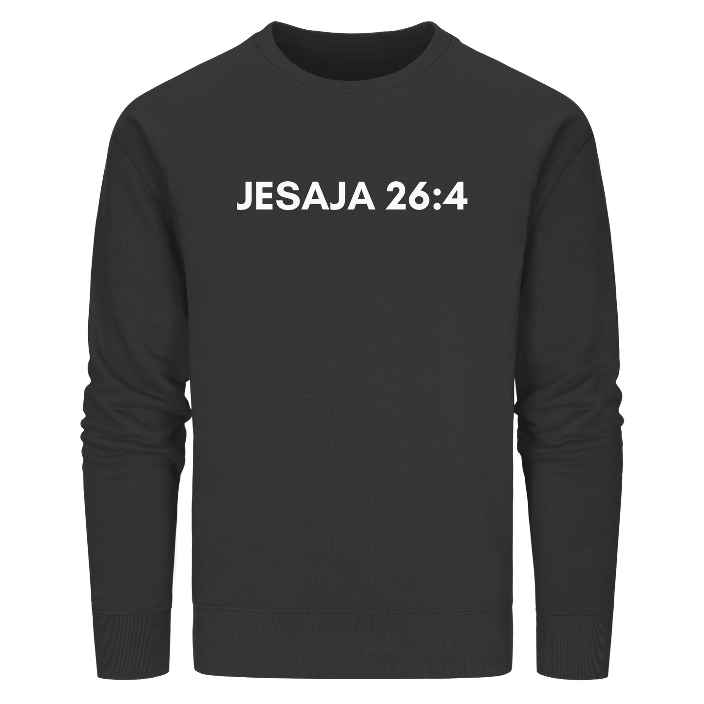 Jesaja 26,4 – Der Herr ist ein ewiger Fels | Christliches Bibelvers Design - Organic Basic Unisex Sweatshirt
