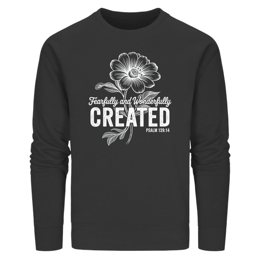 Fearfully and Wonderfully Created – Floral Grace Design - Organic Basic Unisex Sweatshirt