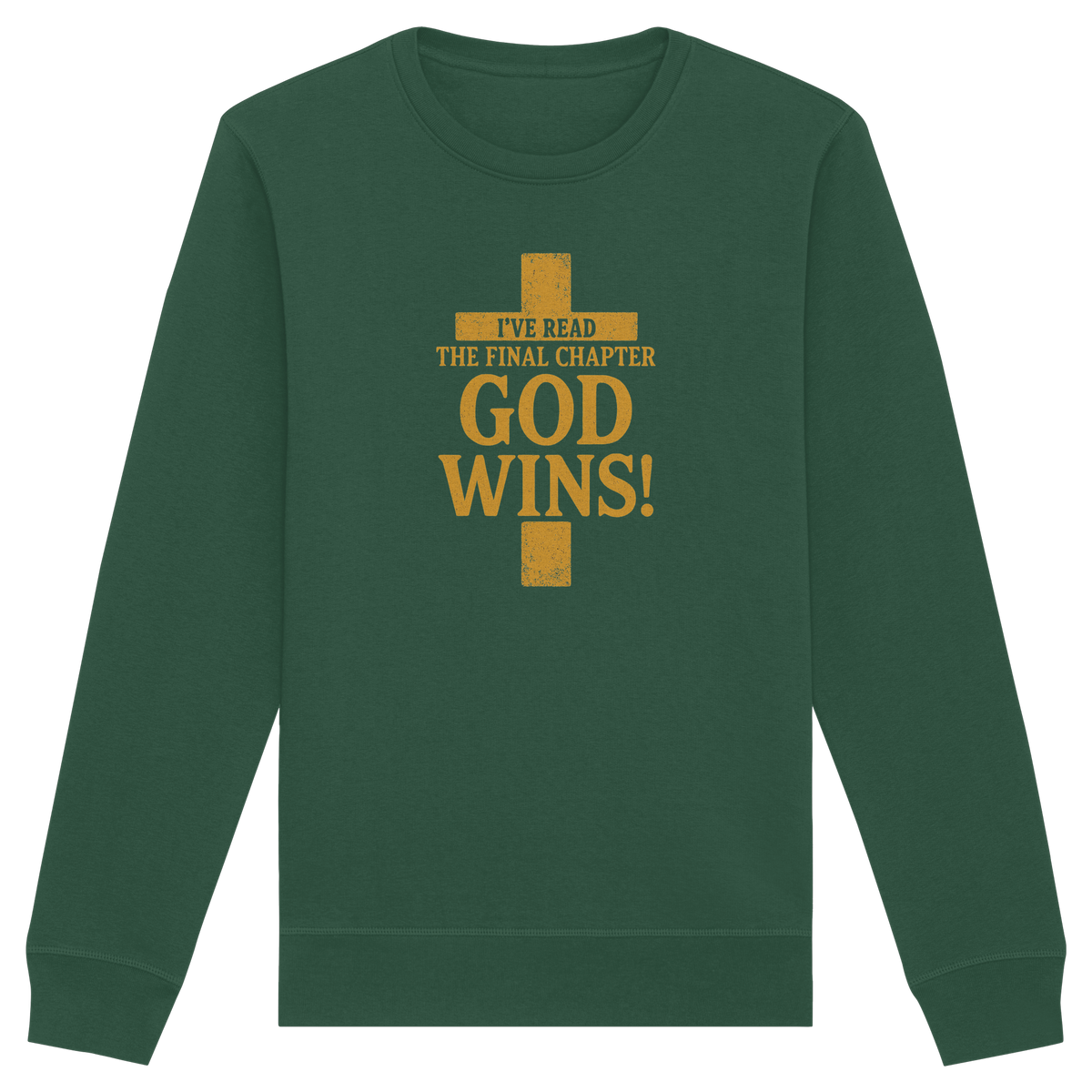 GOD WINS – Das Ende steht fest | Christliche Kleidung & Geschenke im Kreuz-Design - Organic Basic Unisex Sweatshirt