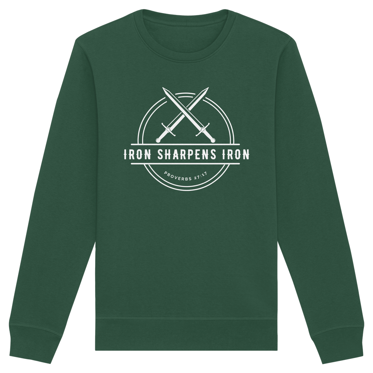 Eisen schärft Eisen - Inspiriert von Sprüche 27:17 - Organic Basic Unisex Sweatshirt - GfoitMa - Bottle Green / XS