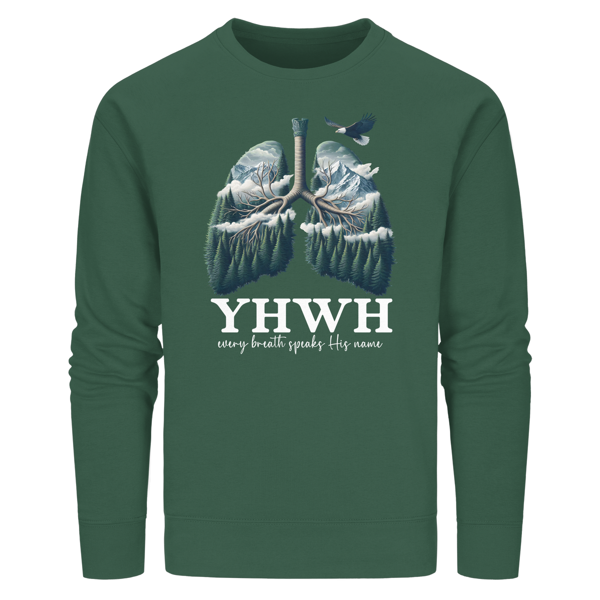 YHWH – Every Breath Speaks His Name | Atem des Lebens | Christliches Design - Organic Basic Unisex Sweatshirt - GfoitMa