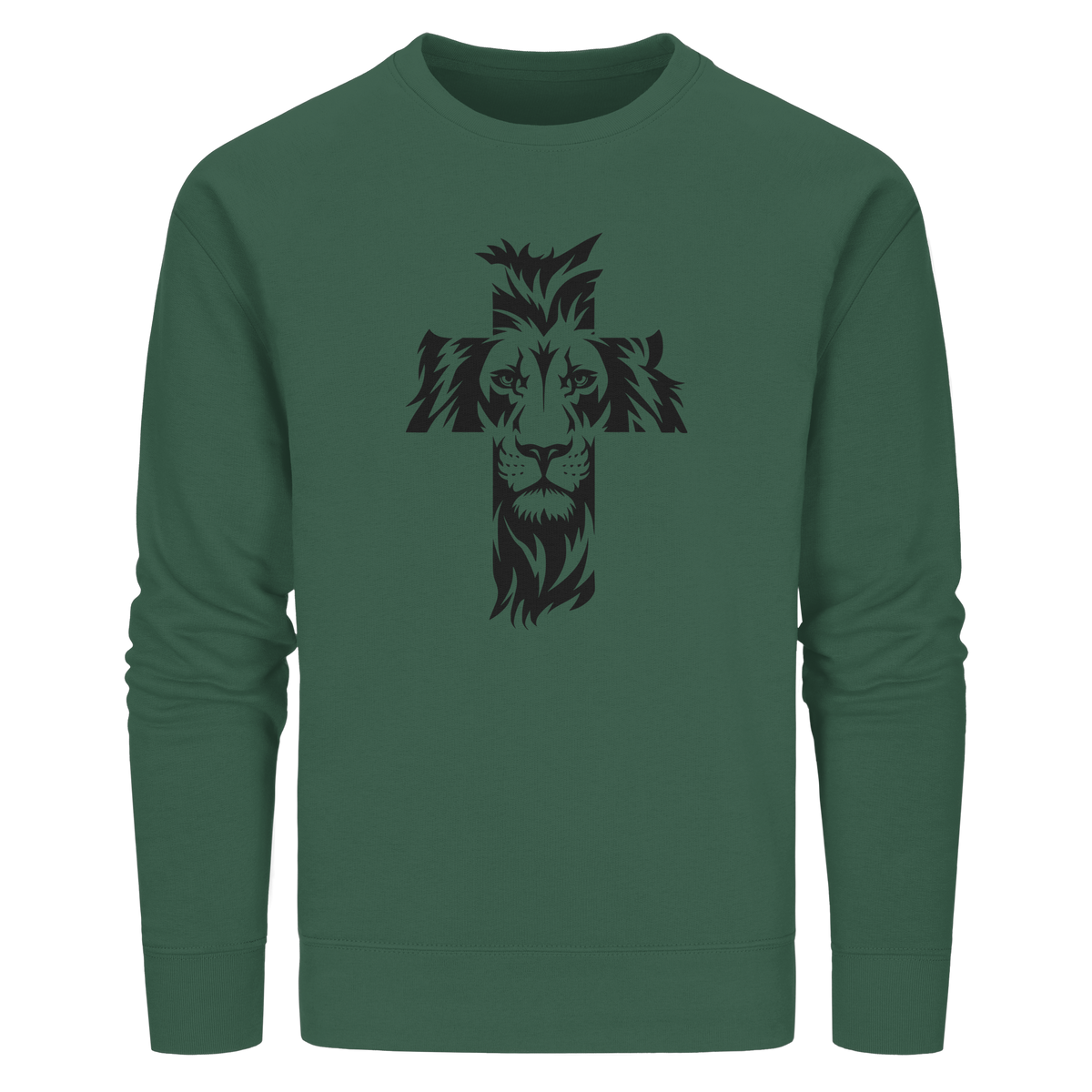 Der Löwe im Kreuz – Mut und Gnade vereint | Christliche Kleidung - Organic Basic Unisex Sweatshirt - GfoitMa