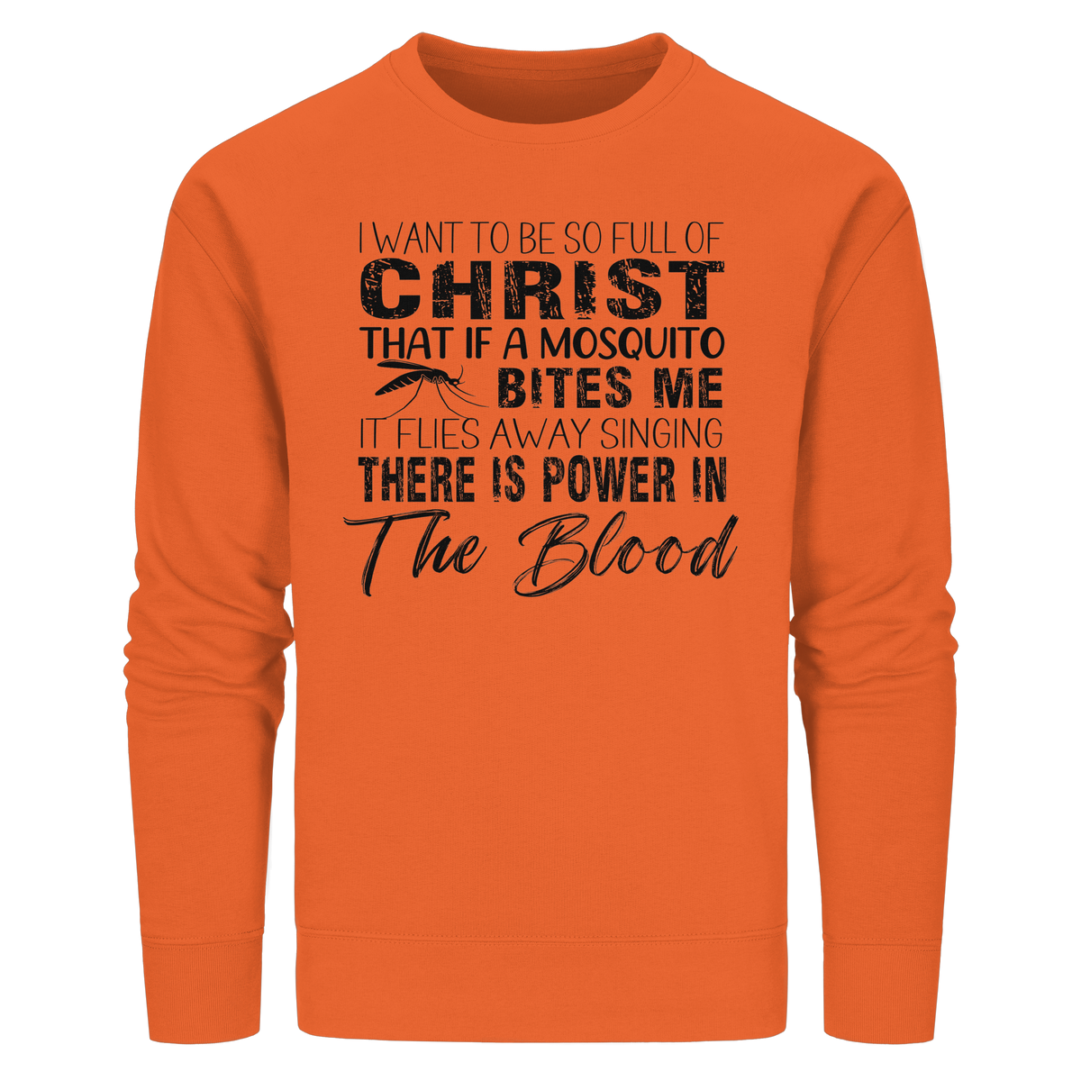 I Want to Be So Full of Christ – Mosquito | Christian Statement Print - Organic Basic Unisex Sweatshirt