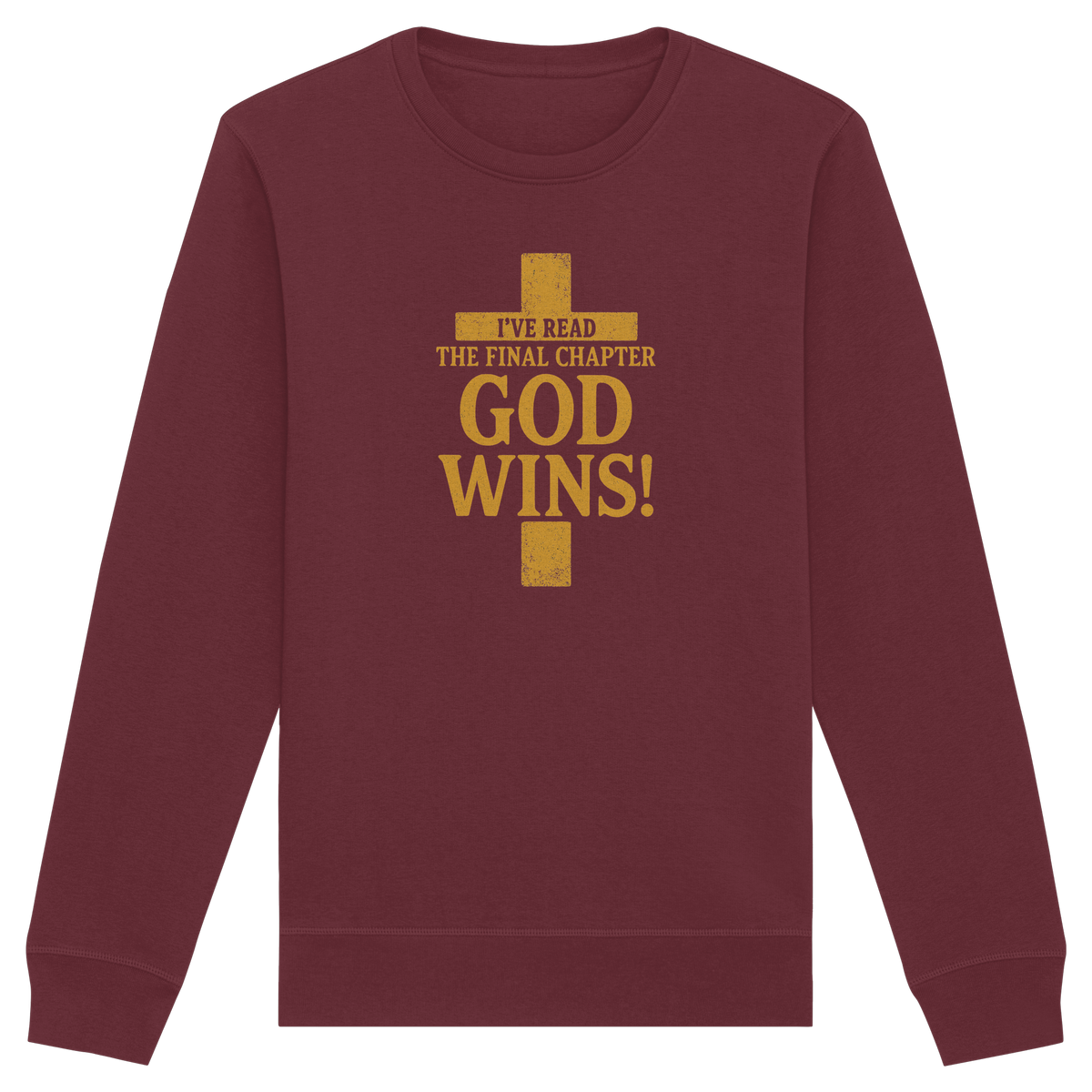 GOD WINS – Das Ende steht fest | Christliche Kleidung & Geschenke im Kreuz-Design - Organic Basic Unisex Sweatshirt