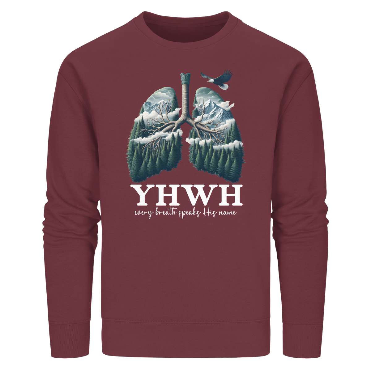 YHWH – Every Breath Speaks His Name | Atem des Lebens | Christliches Design - Organic Basic Unisex Sweatshirt - GfoitMa
