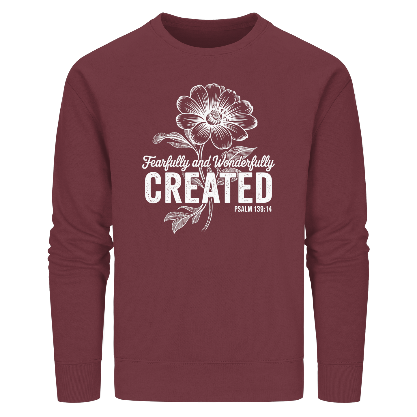 Fearfully and Wonderfully Created – Floral Grace Design - Organic Basic Unisex Sweatshirt