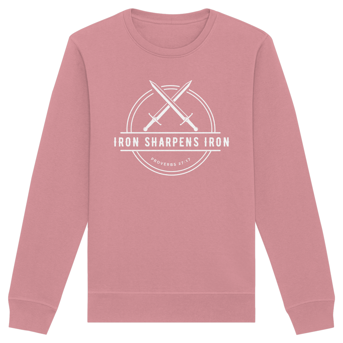 Eisen schärft Eisen - Inspiriert von Sprüche 27:17 - Organic Basic Unisex Sweatshirt - GfoitMa - Canyon Pink / XS