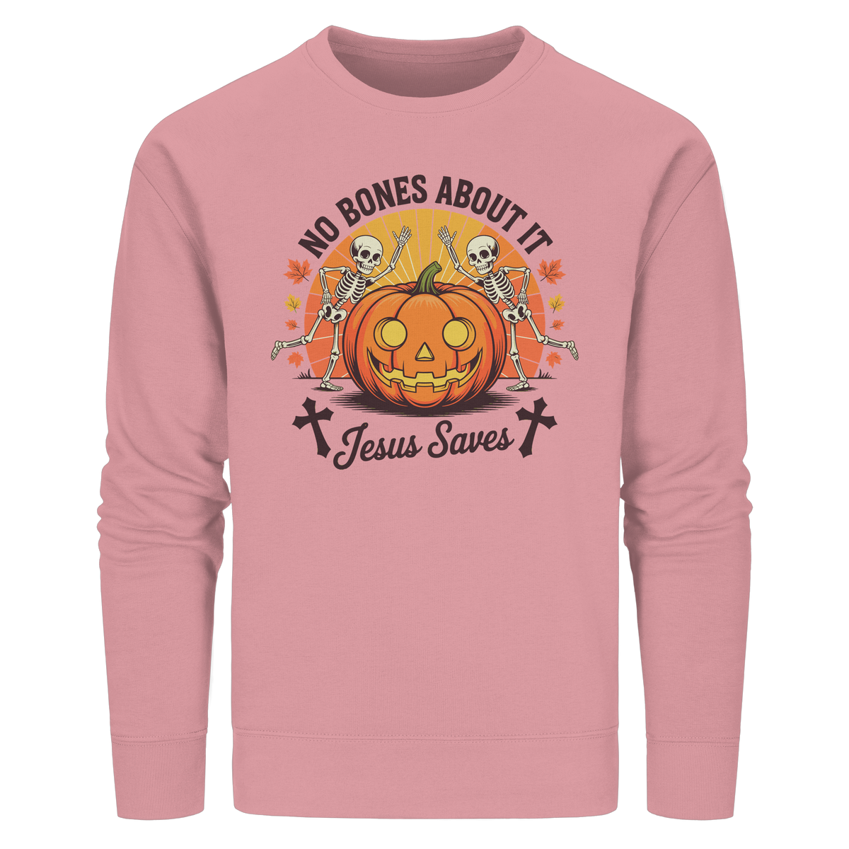 No Bones About It – Jesus Saves | Christliche Kleidung & Geschenke zu Halloween - Organic Basic Unisex Sweatshirt - GfoitMa