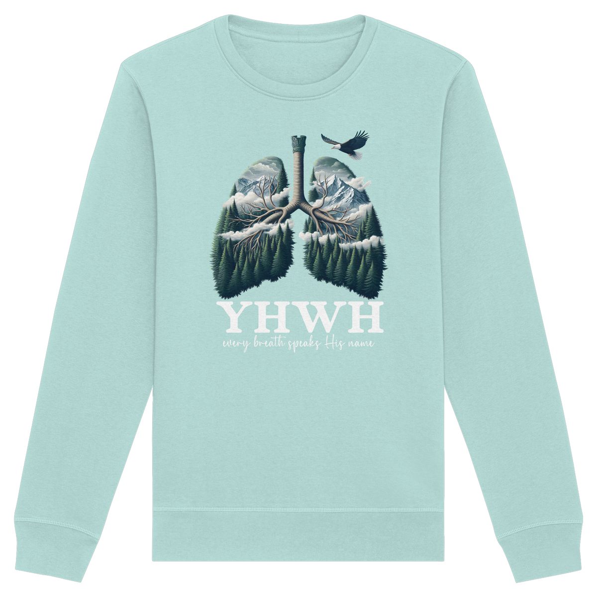 YHWH – Every Breath Speaks His Name | Atem des Lebens | Christliches Design - Organic Basic Unisex Sweatshirt - GfoitMa - Caribbean Blue / XS