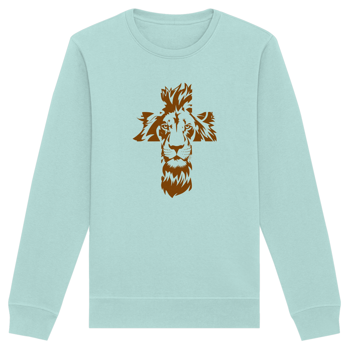 Im Zeichen des Löwen – Fest verwurzelt im Glauben | Christliche Kleidung - Organic Basic Unisex Sweatshirt - GfoitMa - Caribbean Blue / XS
