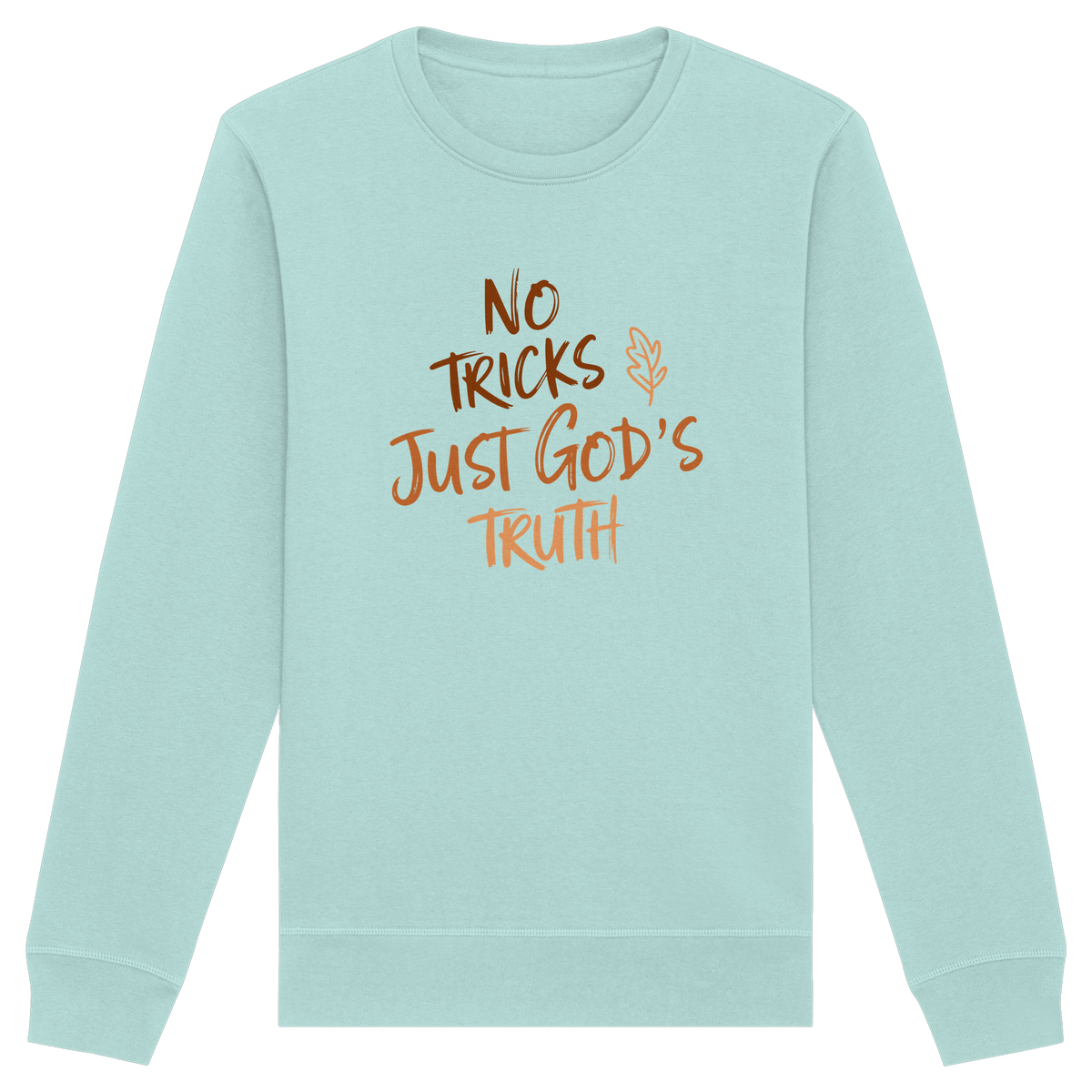No Tricks – Just God’s Truth | Christliche Kleidung & Geschenke im Retro-Design für Herbst & Halloween - Organic Basic Unisex Sweatshirt - GfoitMa - Caribbean Blue / XS