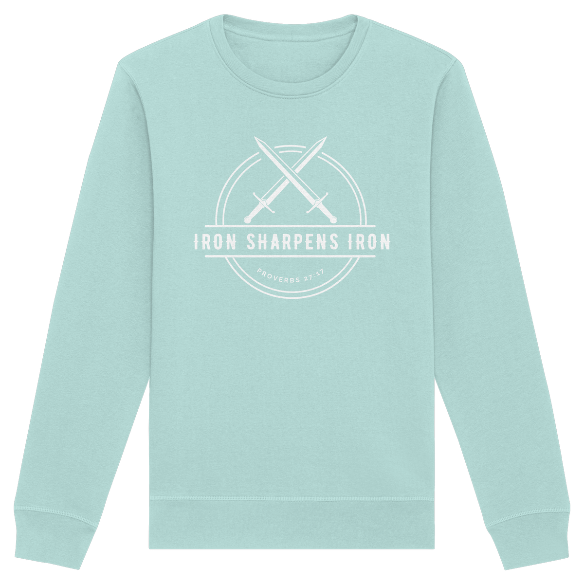 Eisen schärft Eisen - Inspiriert von Sprüche 27:17 - Organic Basic Unisex Sweatshirt - GfoitMa - Caribbean Blue / XS