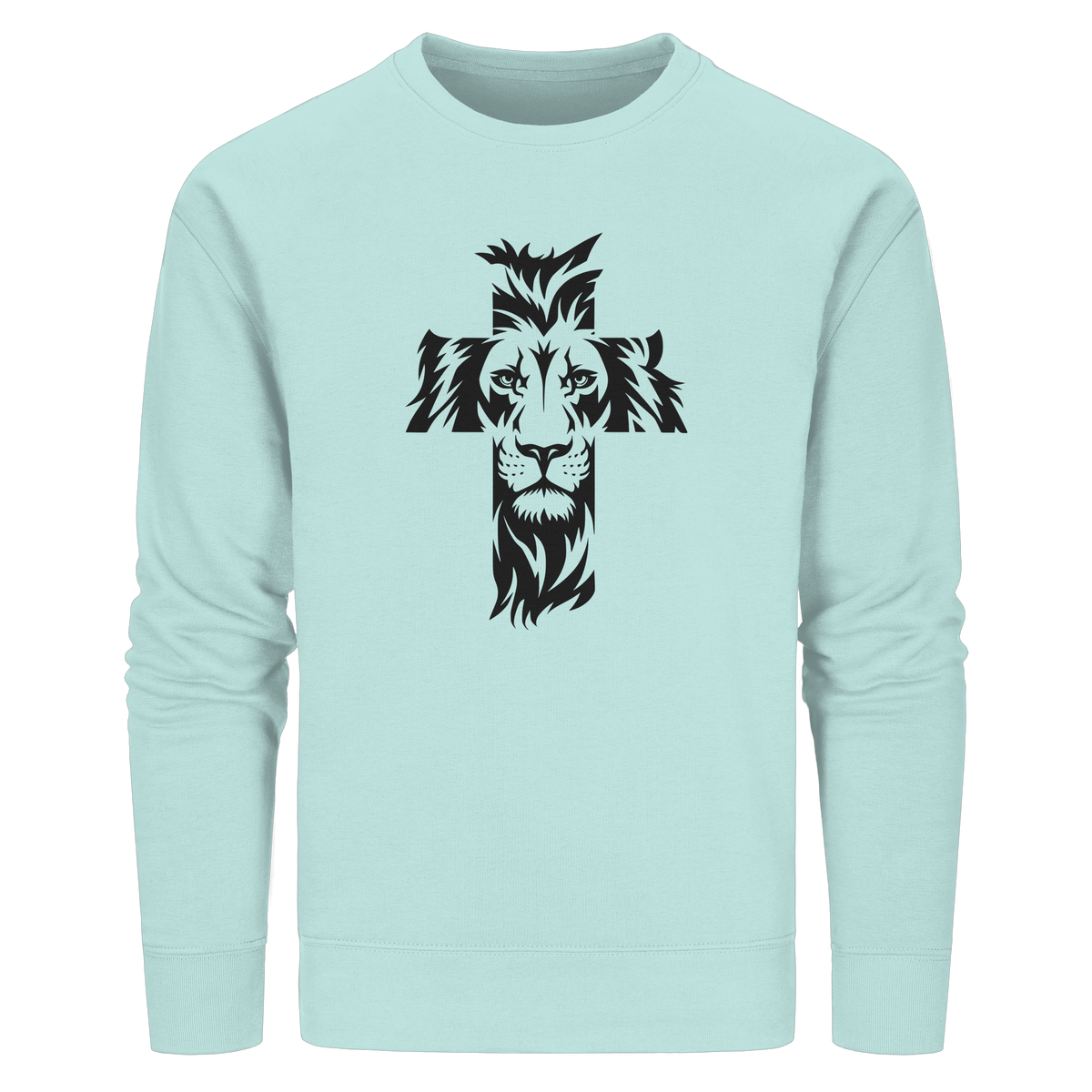 Der Löwe im Kreuz – Mut und Gnade vereint | Christliche Kleidung - Organic Basic Unisex Sweatshirt - GfoitMa