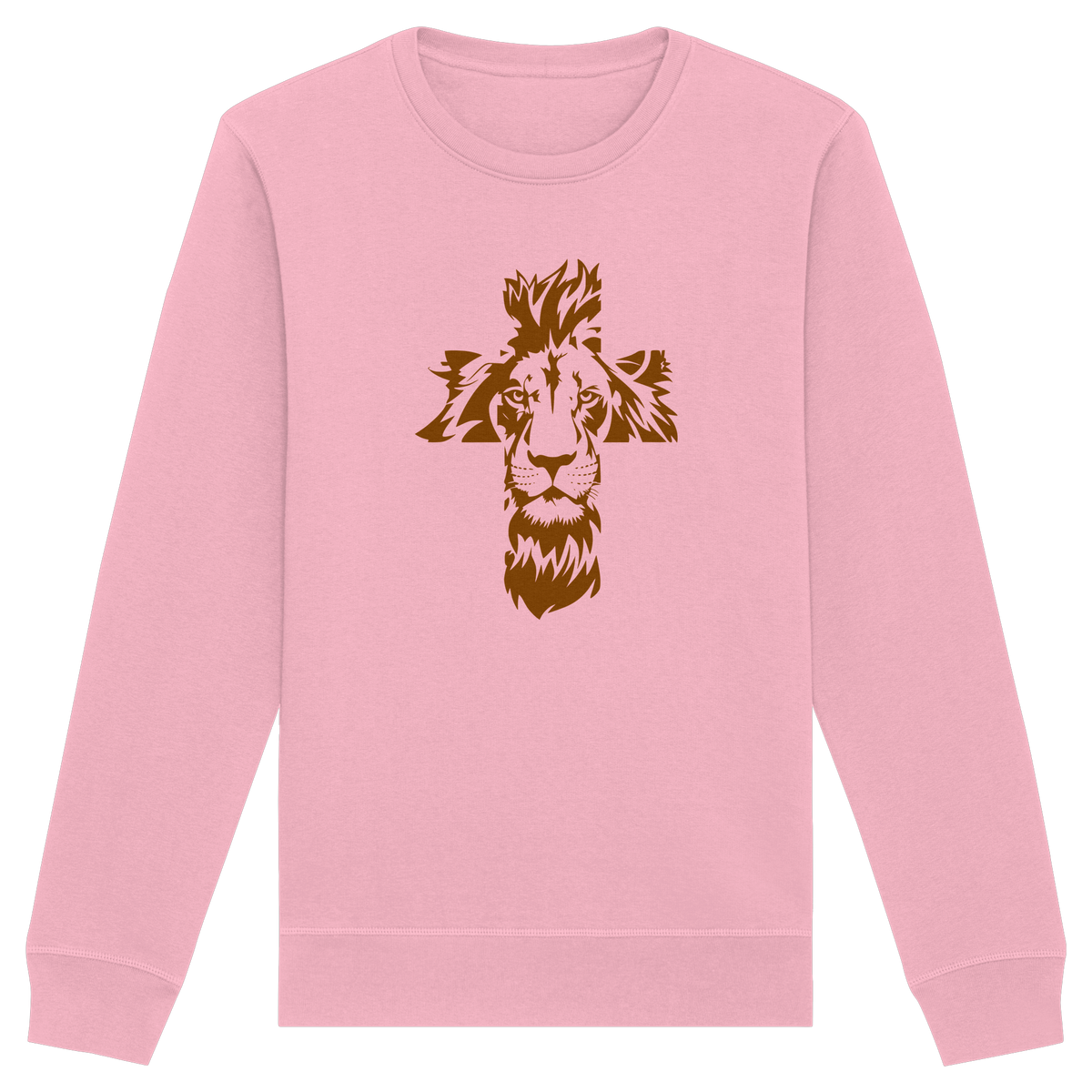 Im Zeichen des Löwen – Fest verwurzelt im Glauben | Christliche Kleidung - Organic Basic Unisex Sweatshirt - GfoitMa - Cotton Pink / XS