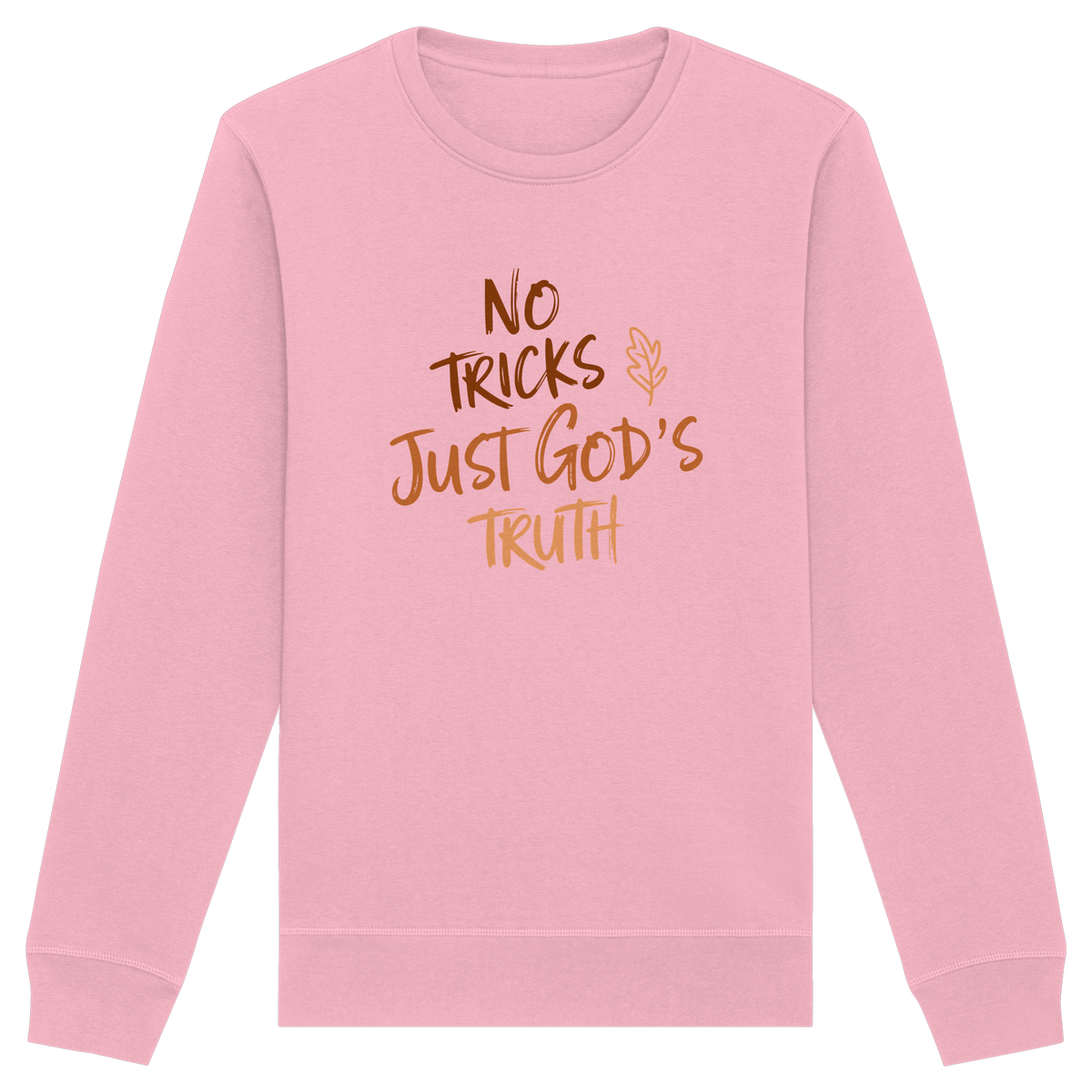 No Tricks – Just God’s Truth | Christliche Kleidung & Geschenke im Retro-Design für Herbst & Halloween - Organic Basic Unisex Sweatshirt - GfoitMa - Cotton Pink / XS