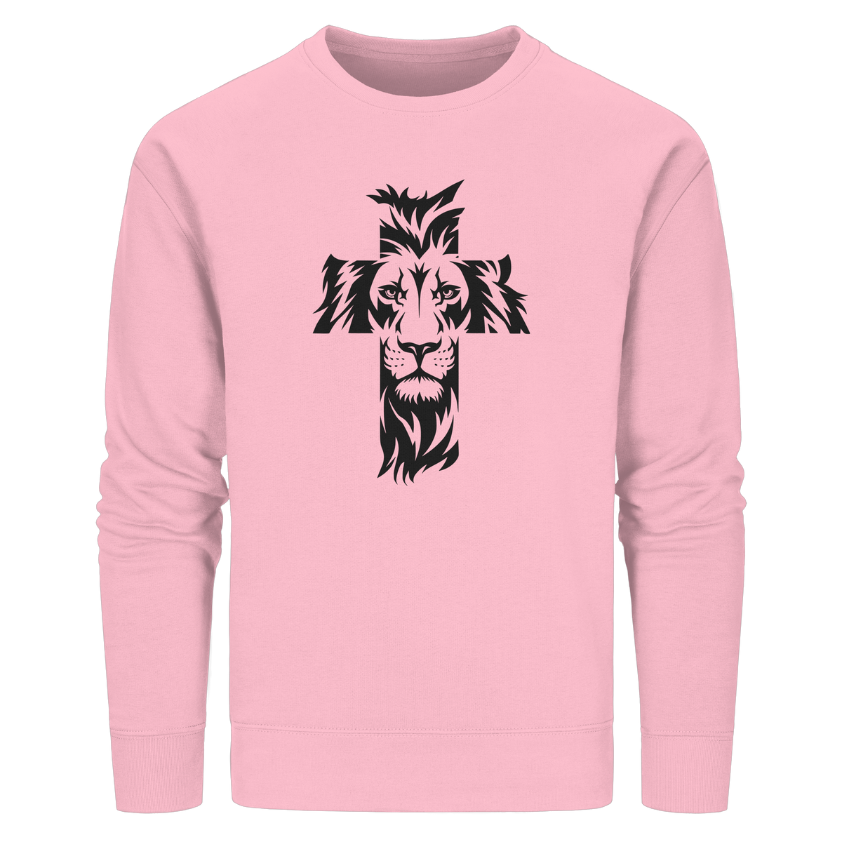 Der Löwe im Kreuz – Mut und Gnade vereint | Christliche Kleidung - Organic Basic Unisex Sweatshirt - GfoitMa