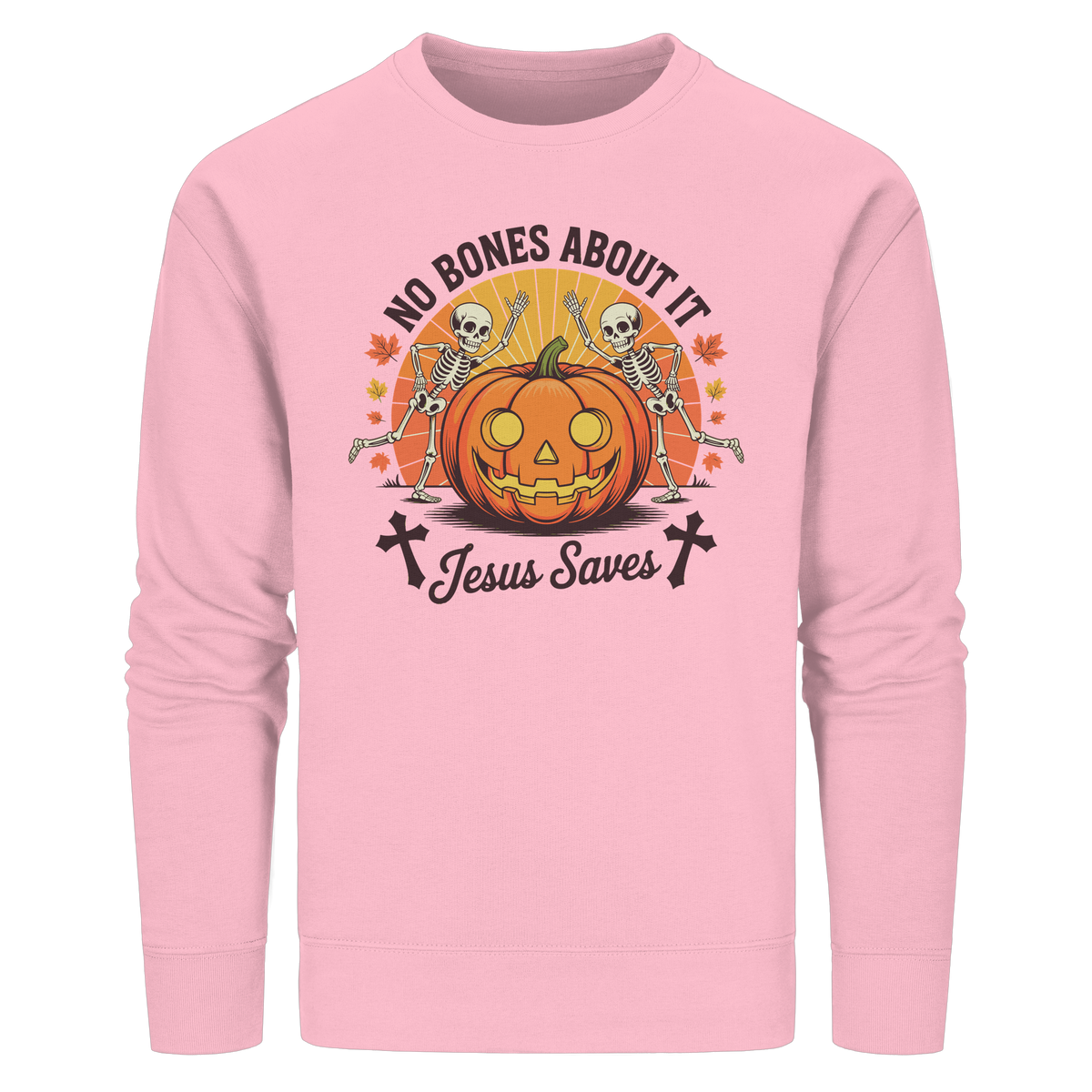 No Bones About It – Jesus Saves | Christliche Kleidung & Geschenke zu Halloween - Organic Basic Unisex Sweatshirt - GfoitMa