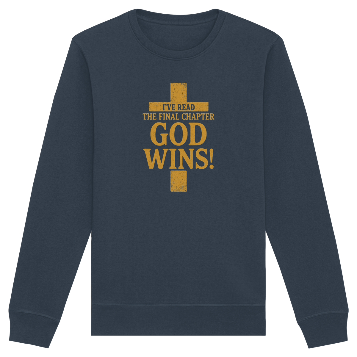 GOD WINS – Das Ende steht fest | Christliche Kleidung & Geschenke im Kreuz-Design - Organic Basic Unisex Sweatshirt