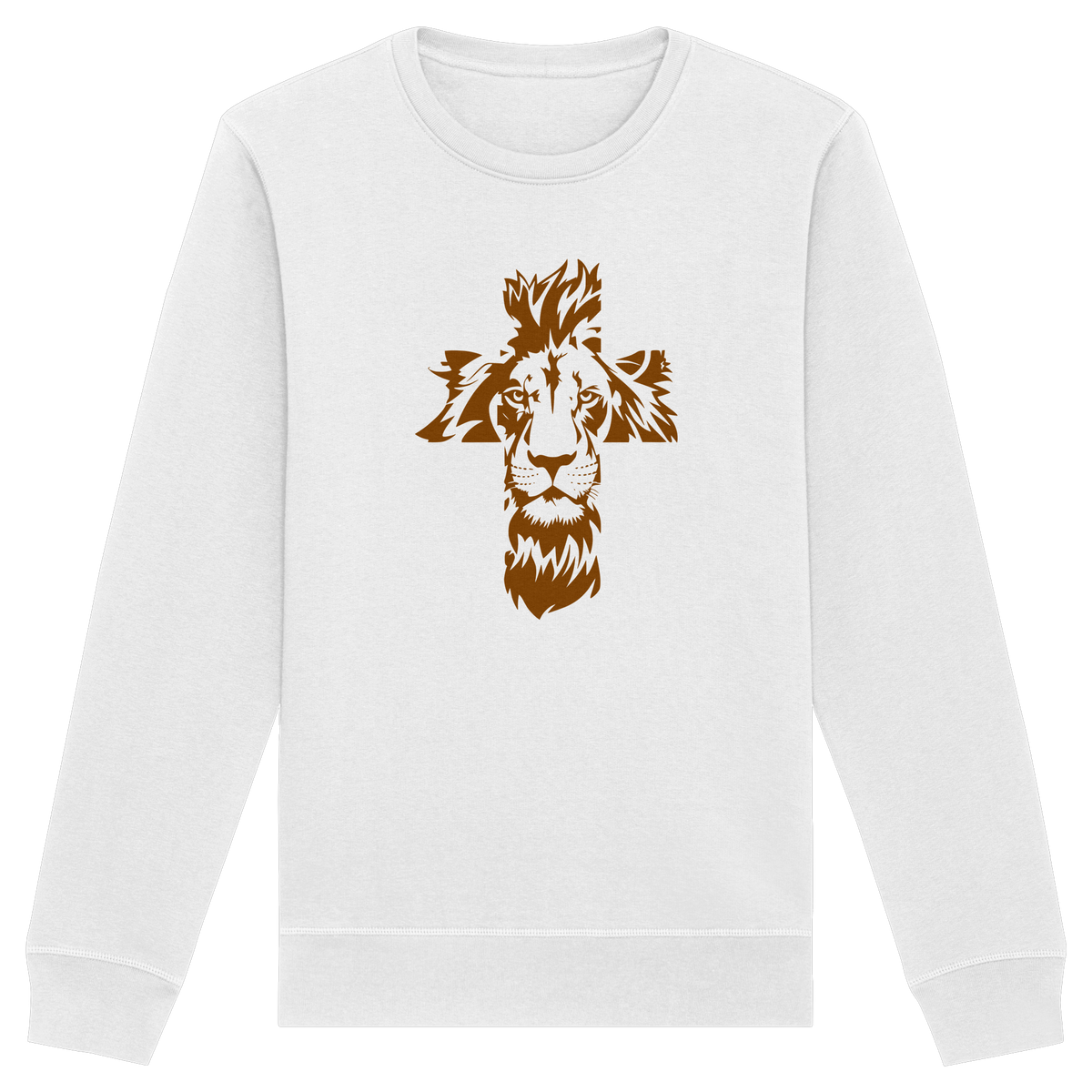 Im Zeichen des Löwen – Fest verwurzelt im Glauben | Christliche Kleidung - Organic Basic Unisex Sweatshirt - GfoitMa - White / XS