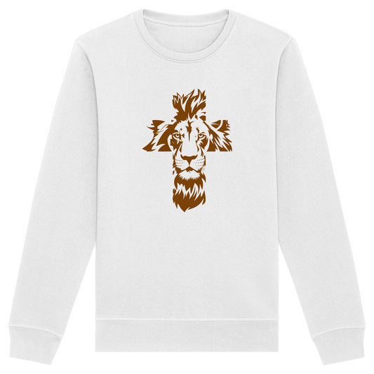 Im Zeichen des Löwen – Fest verwurzelt im Glauben | Christliche Kleidung - Organic Basic Unisex Sweatshirt - GfoitMa - White / XS