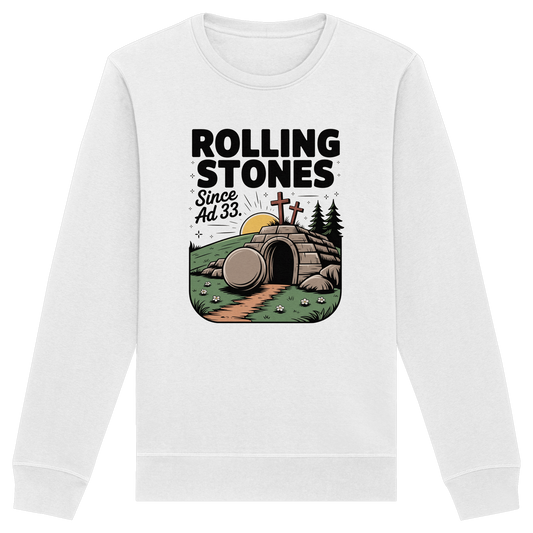 The Stone Was Rolled Away – Since AD 33 - Organic Basic Unisex Sweatshirt