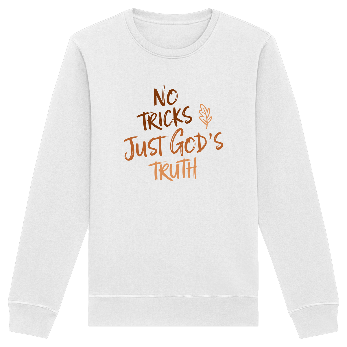 No Tricks – Just God’s Truth | Christliche Kleidung & Geschenke im Retro-Design für Herbst & Halloween - Organic Basic Unisex Sweatshirt - GfoitMa - White / XS