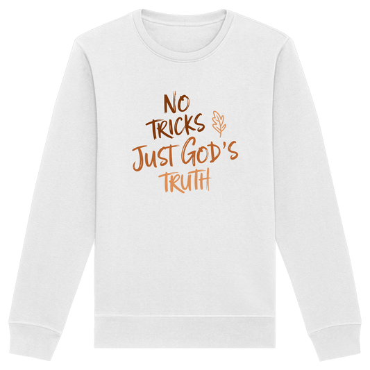 No Tricks – Just God’s Truth | Christliche Kleidung & Geschenke im Retro-Design für Herbst & Halloween - Organic Basic Unisex Sweatshirt - GfoitMa - White / XS