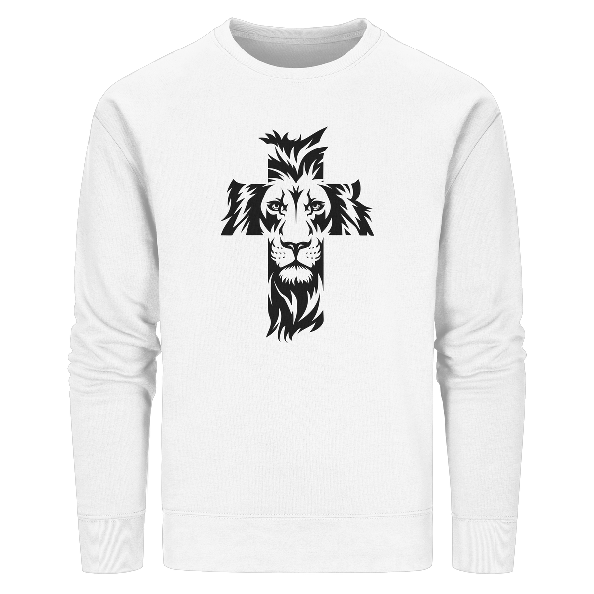 Der Löwe im Kreuz – Mut und Gnade vereint | Christliche Kleidung - Organic Basic Unisex Sweatshirt - GfoitMa