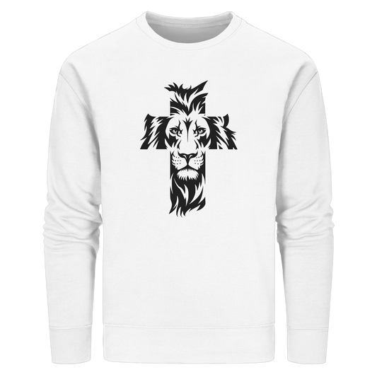 Der Löwe im Kreuz – Mut und Gnade vereint | Christliche Kleidung - Organic Basic Unisex Sweatshirt - GfoitMa