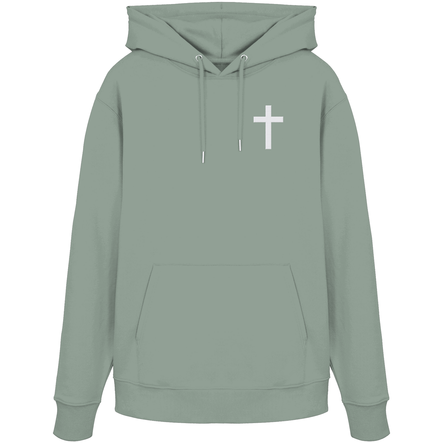 Kreuz gestickt – schlichtes Design mit tiefer Bedeutung (Stick) - Organic Hoodie