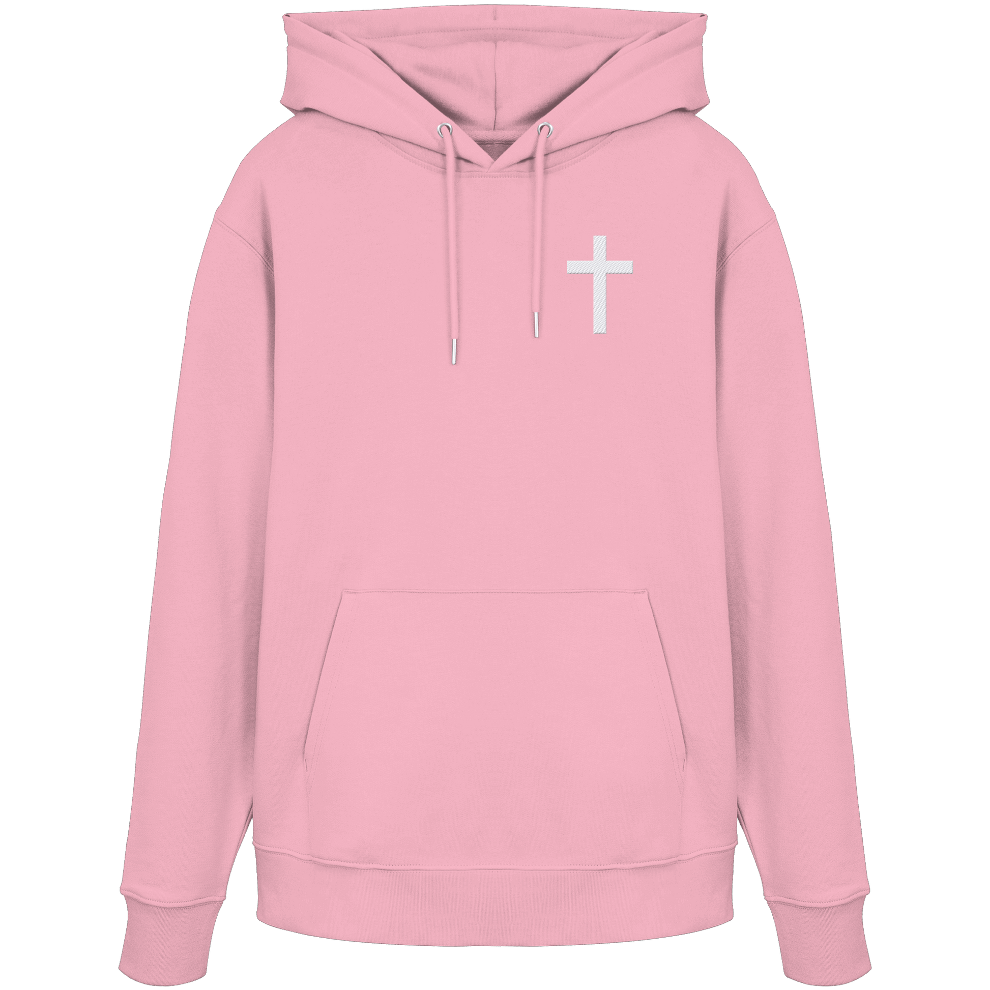 Kreuz gestickt – schlichtes Design mit tiefer Bedeutung (Stick) - Organic Hoodie