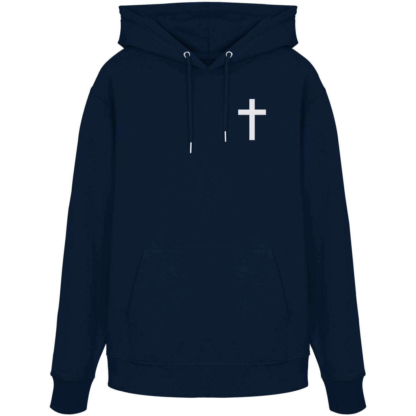 Kreuz gestickt – schlichtes Design mit tiefer Bedeutung (Stick) - Organic Hoodie