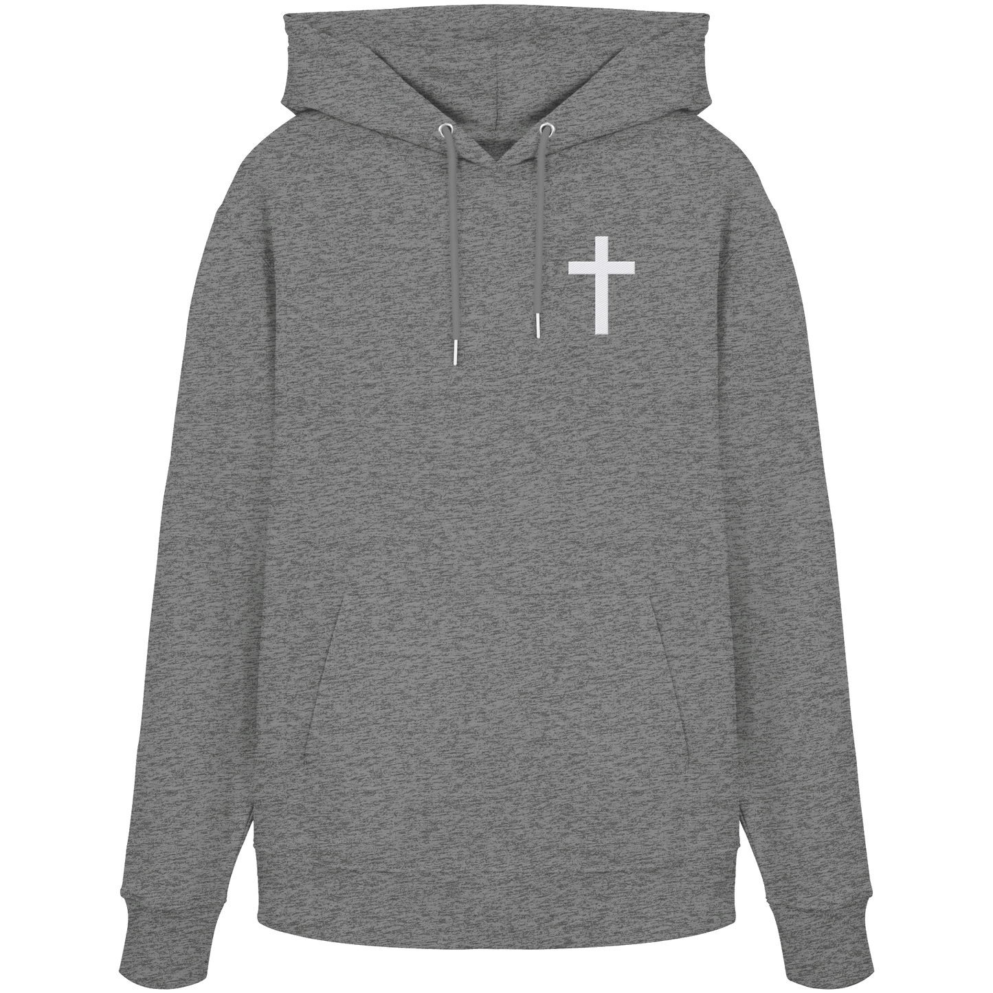 Kreuz gestickt – schlichtes Design mit tiefer Bedeutung (Stick) - Organic Hoodie