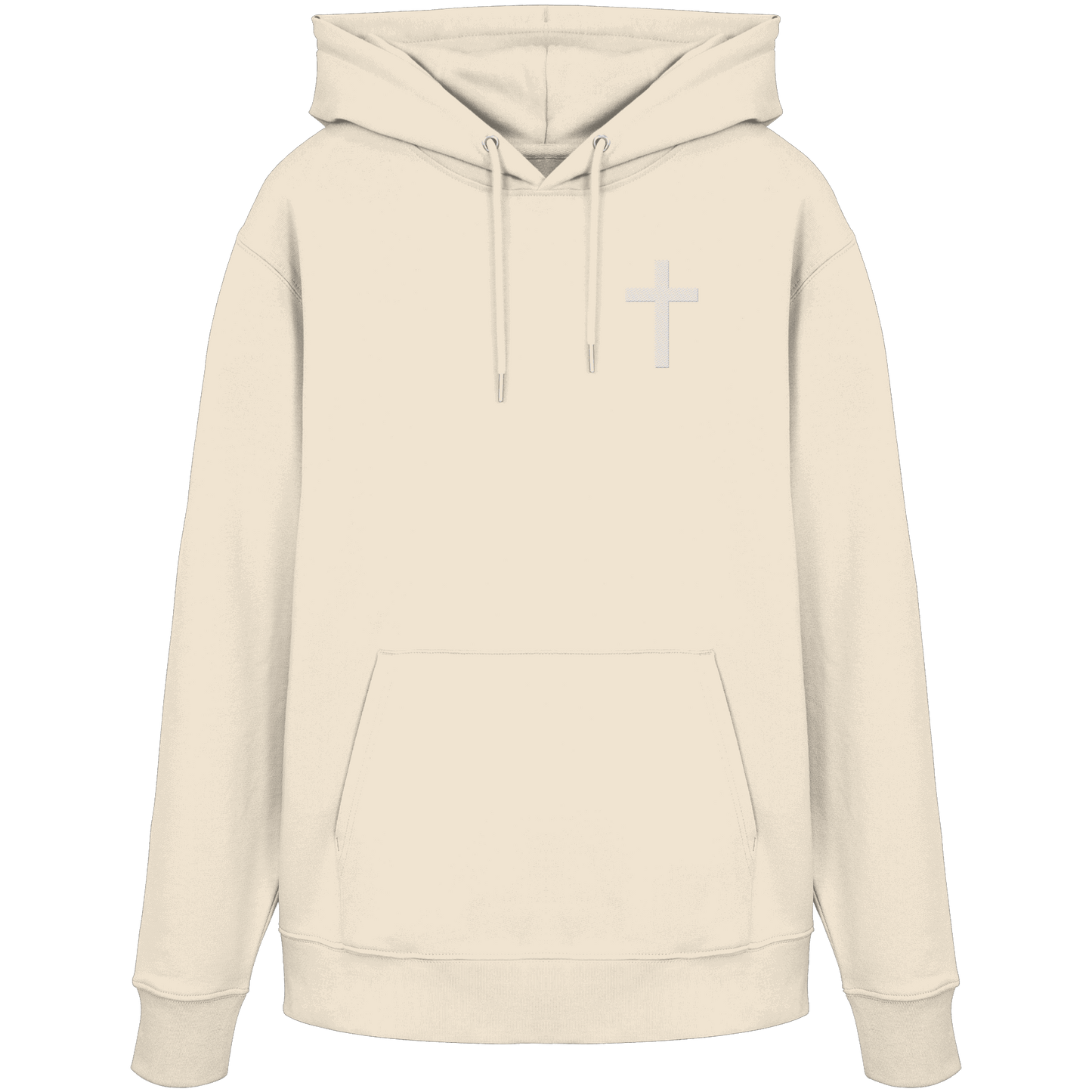 Kreuz gestickt – schlichtes Design mit tiefer Bedeutung (Stick) - Organic Hoodie