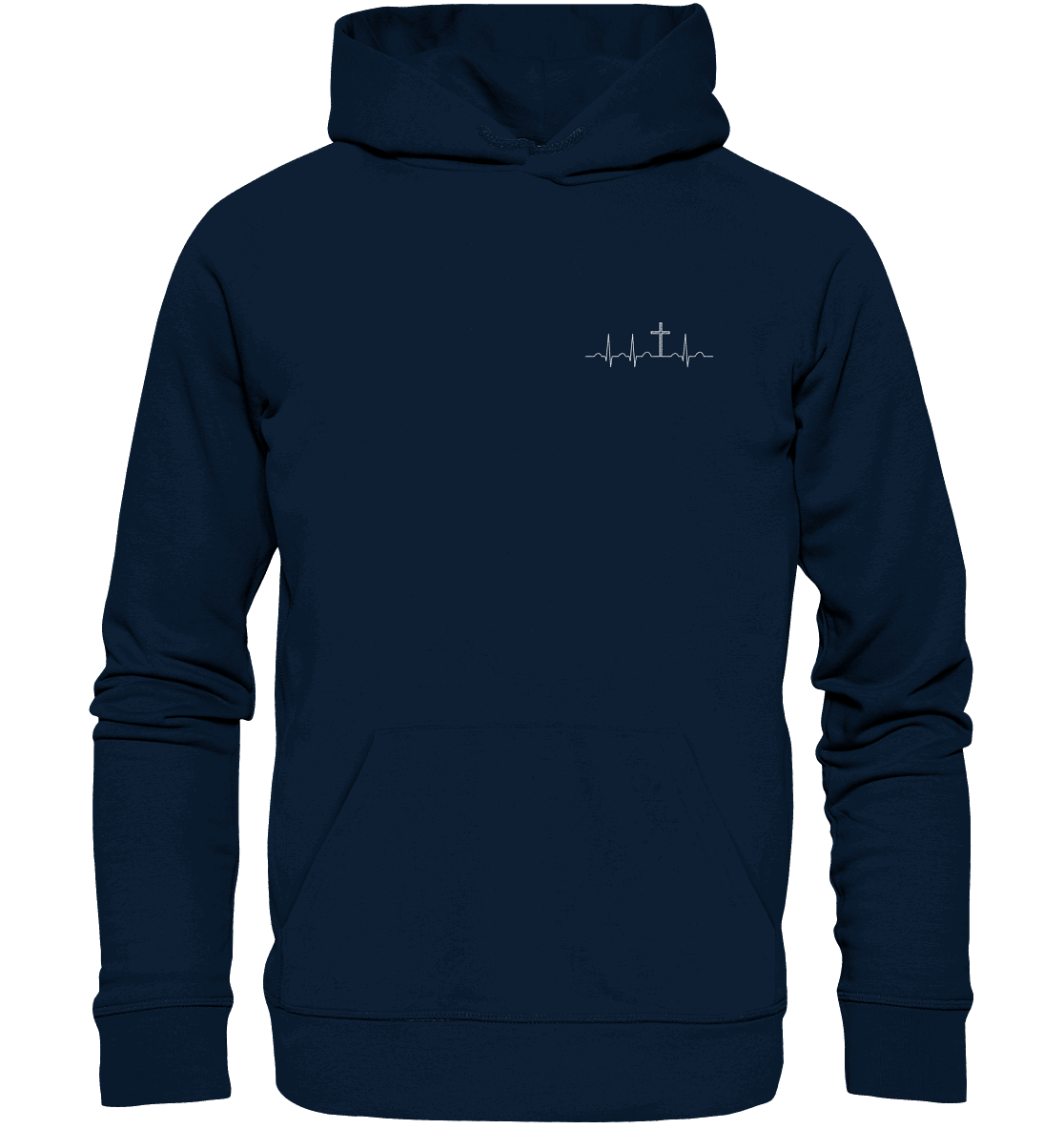 Mein Herz schlägt für Jesus - Organic Hoodie (Stick)