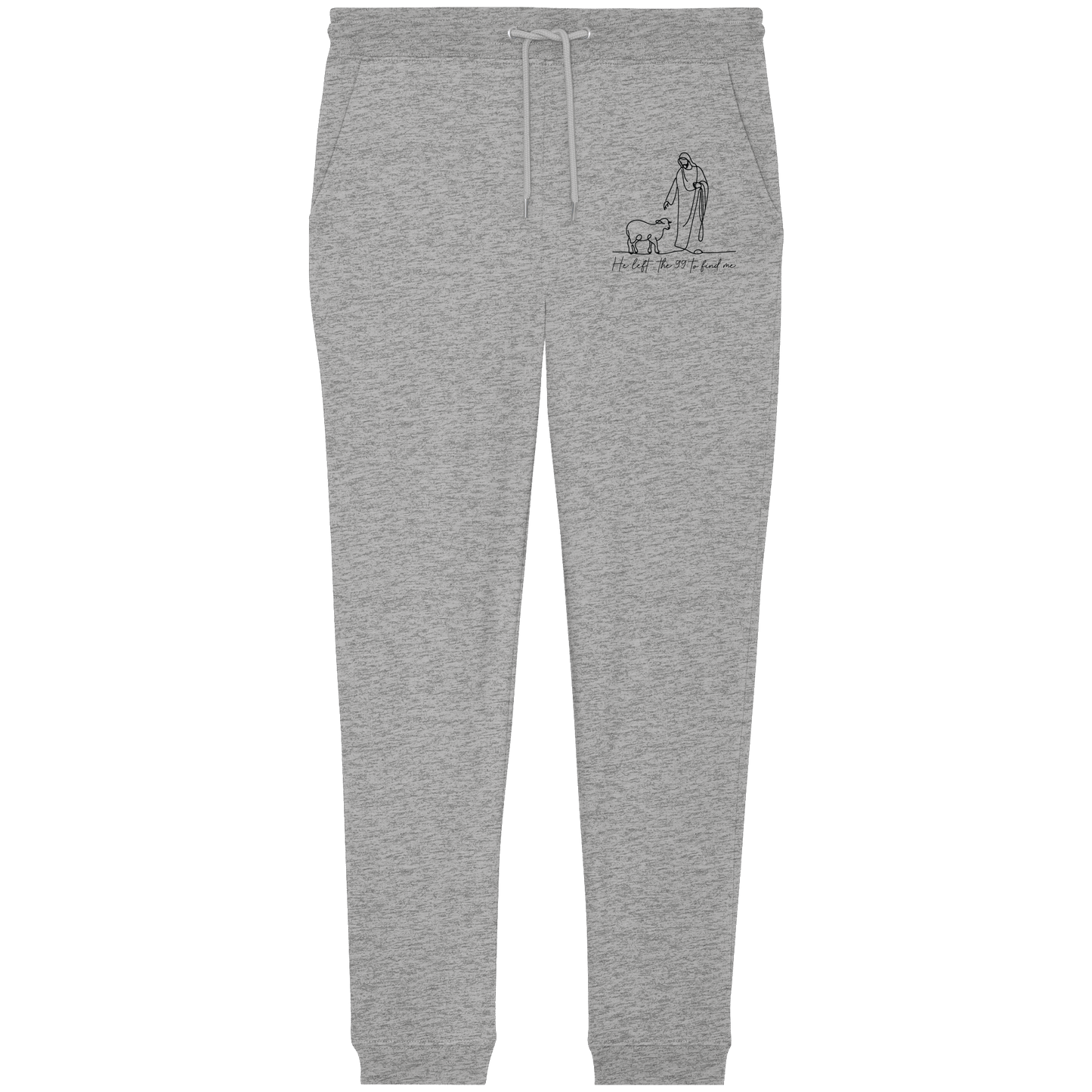 He Left the 99 to Find Me – Kraftvolle Botschaft in minimalistischem Design | Christliche Kleidung - Organic Jogger Pants