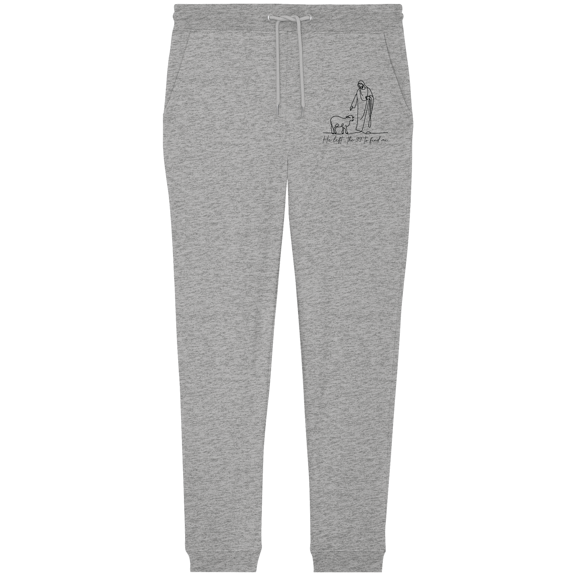 He Left the 99 to Find Me – Kraftvolle Botschaft in minimalistischem Design | Christliche Kleidung - Organic Jogger Pants