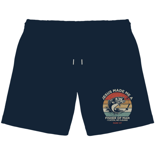 Jesus Made Me a Fisher of Men – I Catch, He Cleans | Christliches Design inspiriert von Matthäus 4:19 - Organic Jogger Shorts