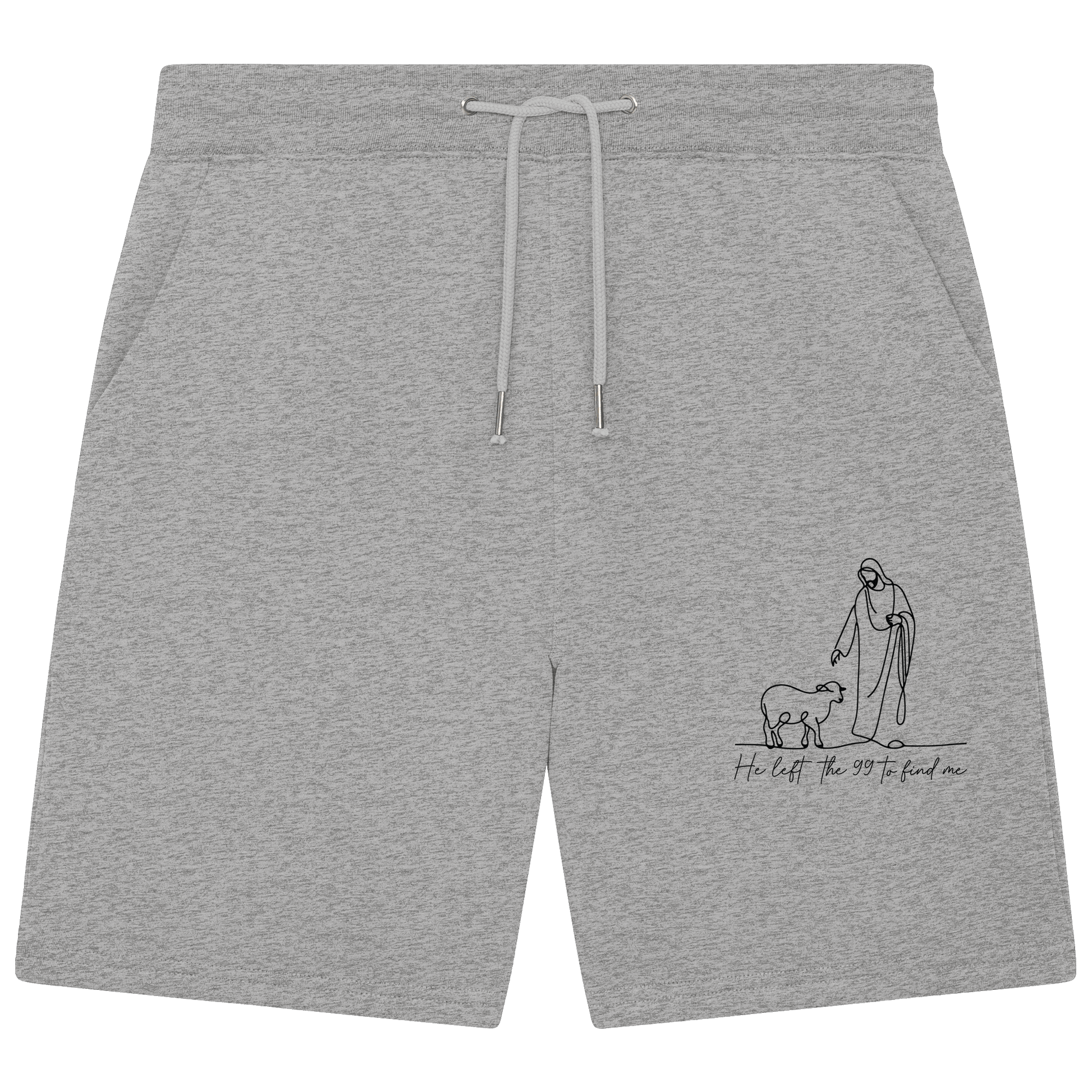 He Left the 99 to Find Me – Kraftvolle Botschaft in minimalistischem Design | Christliche Kleidung - Organic Jogger Shorts