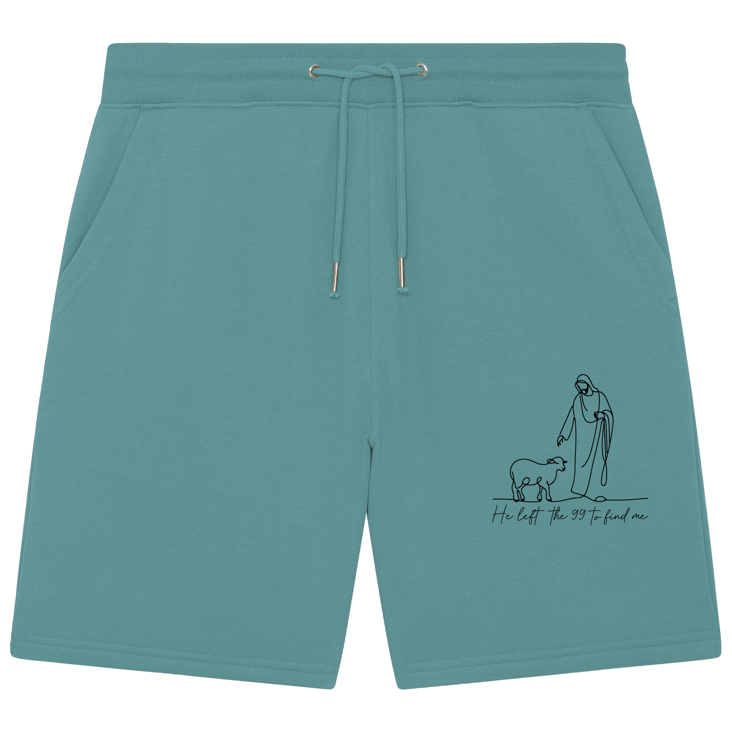 He Left the 99 to Find Me – Kraftvolle Botschaft in minimalistischem Design | Christliche Kleidung - Organic Jogger Shorts