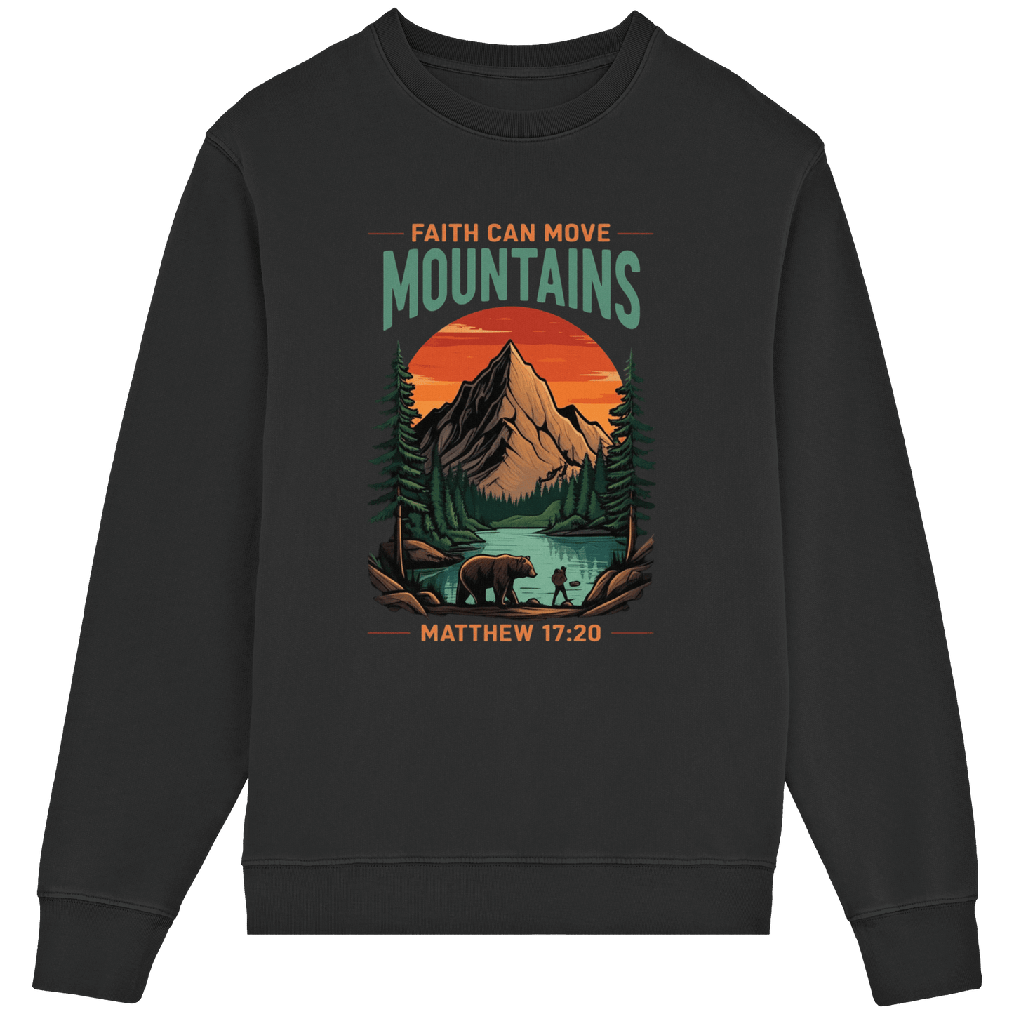 Faith Can Move Mountains | Christliches Design inspiriert von Matthäus 17,20 - Organic Lightweight Sweatshirt