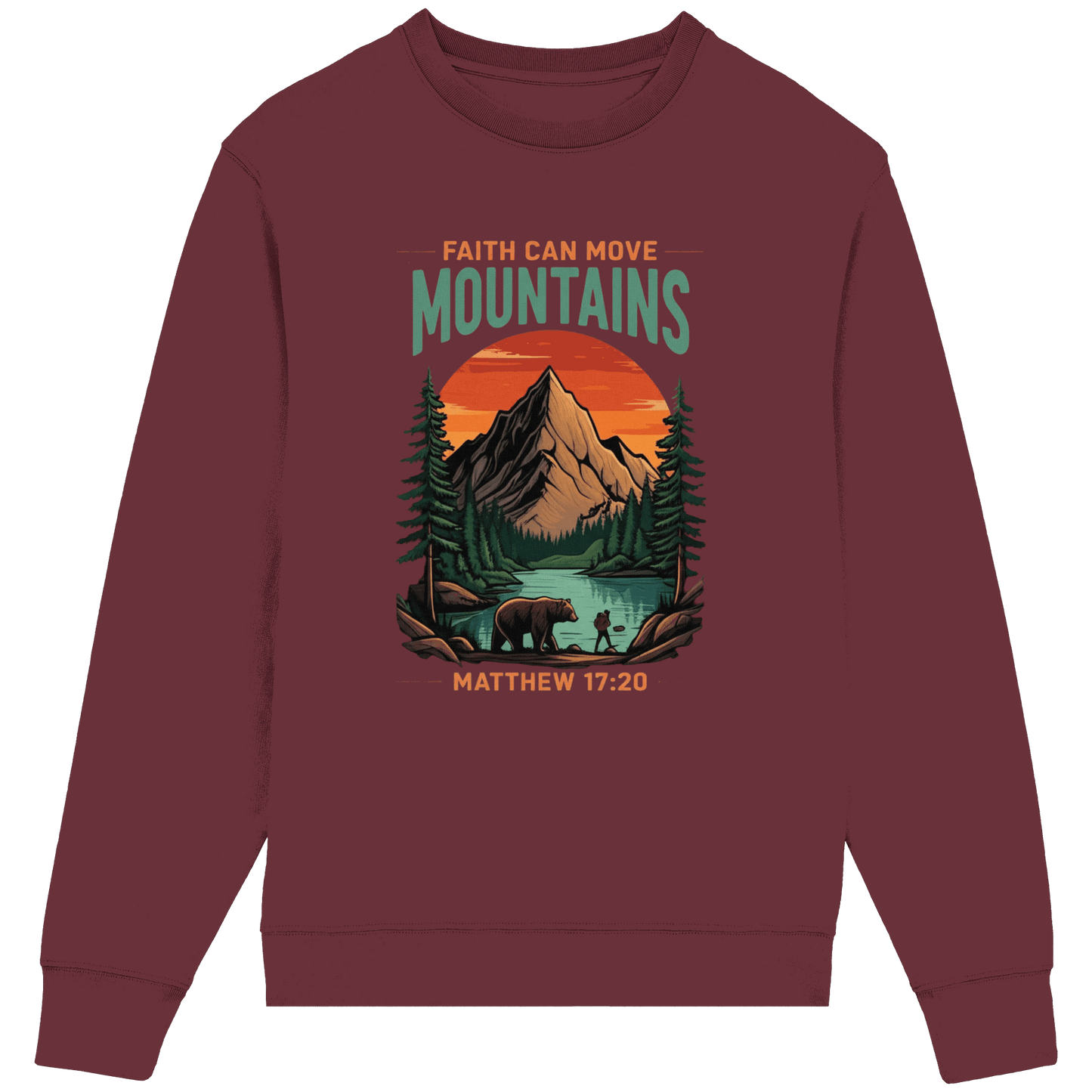 Faith Can Move Mountains | Christliches Design inspiriert von Matthäus 17,20 - Organic Lightweight Sweatshirt
