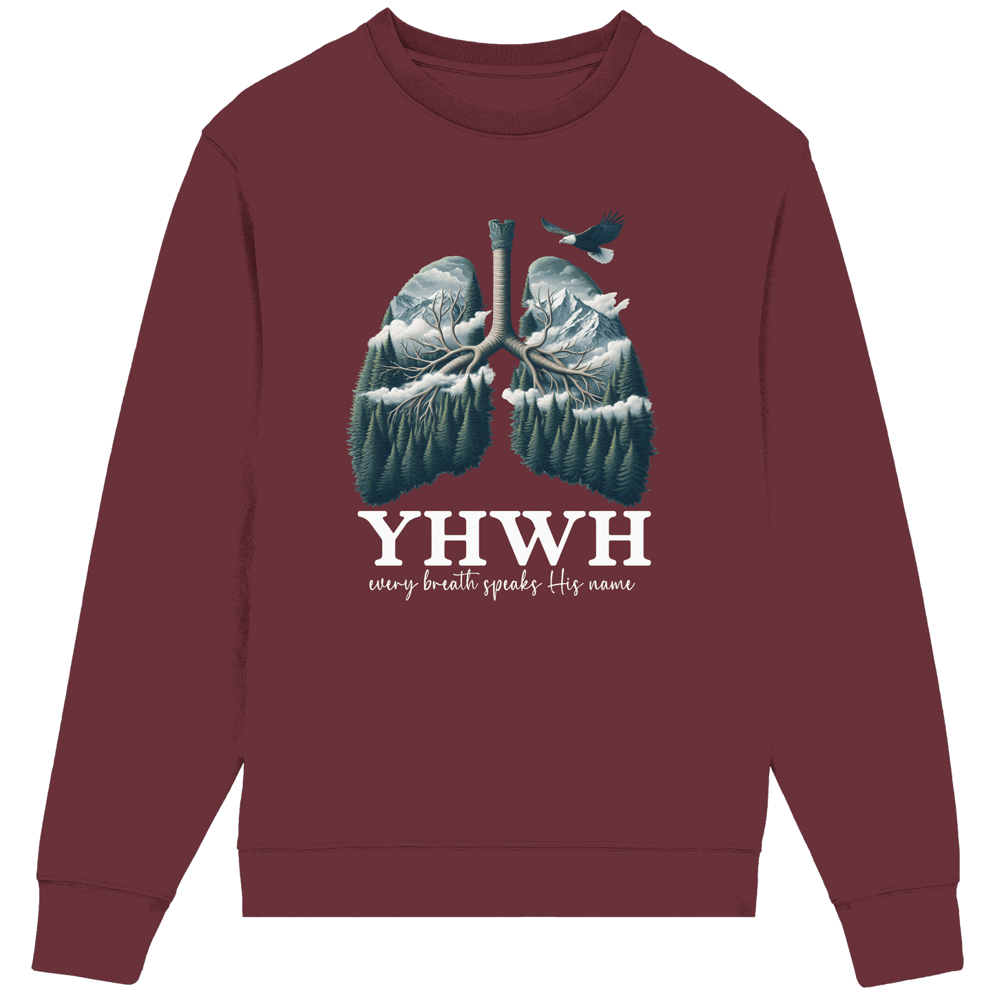 YHWH – Every Breath Speaks His Name | Atem des Lebens | Christliches Design - Organic Lightweight Sweatshirt