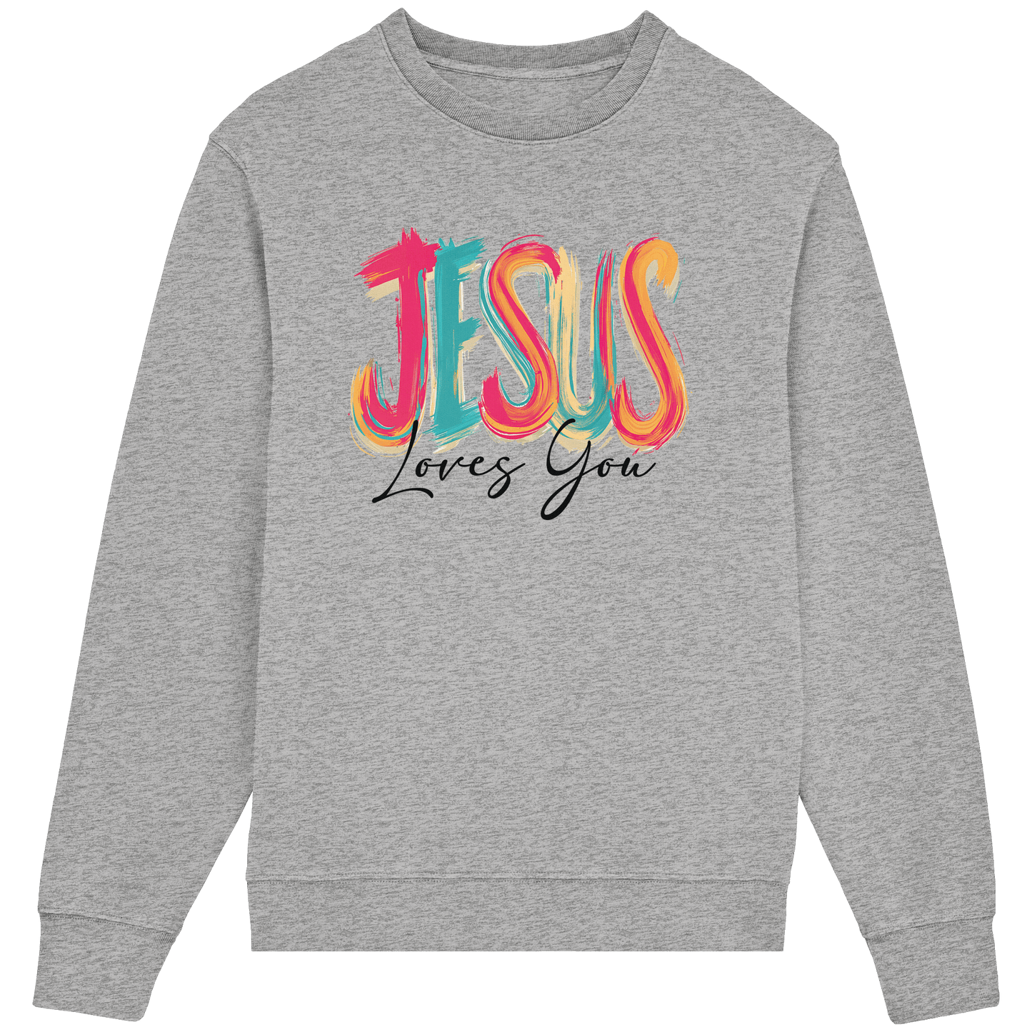 Jesus Loves You – Buntes Design voller Hoffnung und Liebe | Christliches Design - Organic Lightweight Sweatshirt