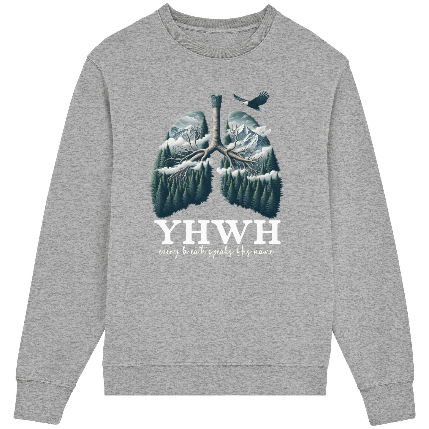 YHWH – Every Breath Speaks His Name | Atem des Lebens | Christliches Design - Organic Lightweight Sweatshirt