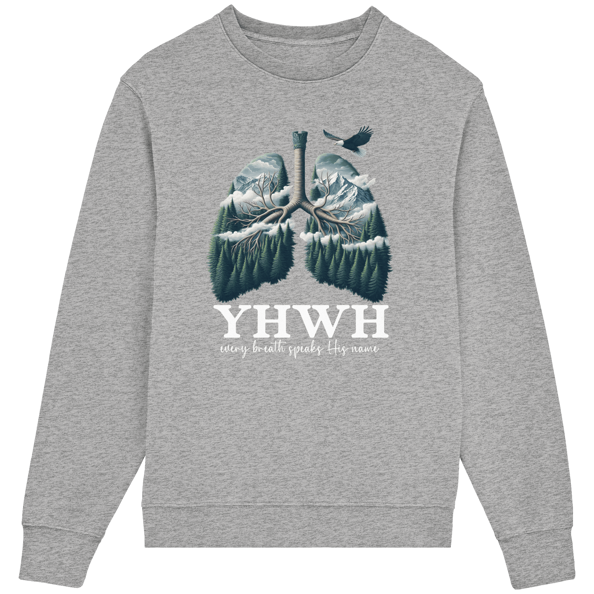 YHWH – Every Breath Speaks His Name | Atem des Lebens | Christliches Design - Organic Lightweight Sweatshirt