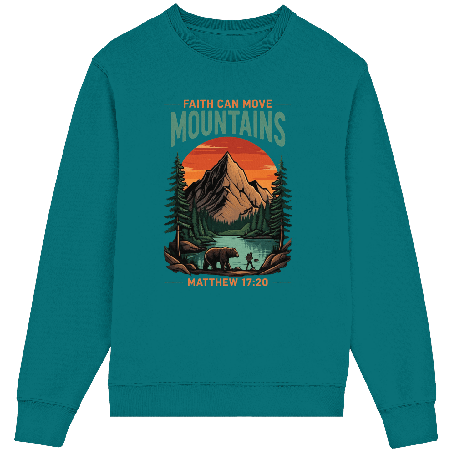 Faith Can Move Mountains | Christliches Design inspiriert von Matthäus 17,20 - Organic Lightweight Sweatshirt